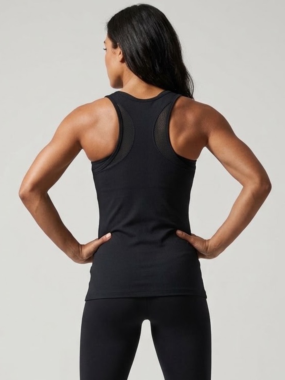 Under Armour Black Slim Racerback Tank Top, Ribbed, Women’s Size Medium